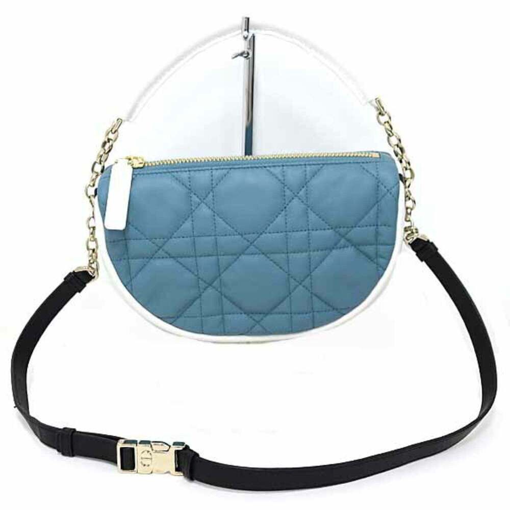 CHRISTIAN DIOR Black Lambskin Leather Shoulder Bag